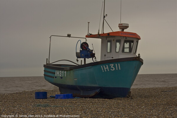Old Fishing Boat At Aldeburgh  Picture Board by James Allen