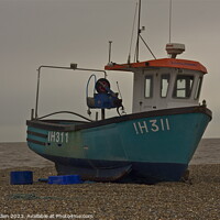 Buy canvas prints of Old Fishing Boat At Aldeburgh  by James Allen