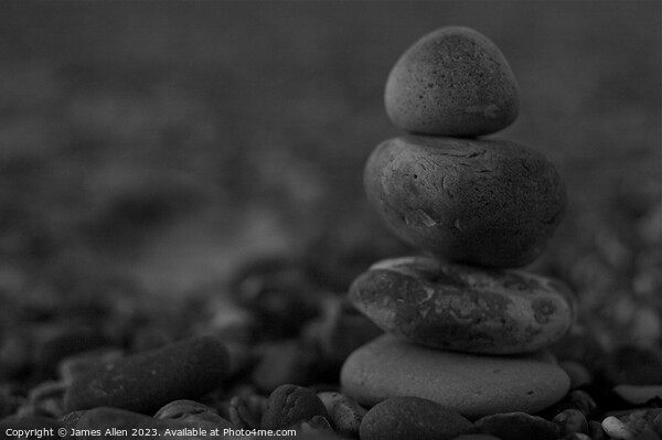 Stacked up Beach Stones  Picture Board by James Allen