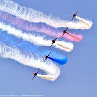 Buy canvas prints of Red Arrow performing at Lowestoft Seafront Air Fes by James Allen