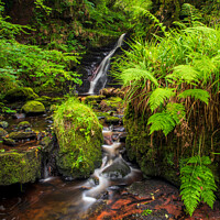 Buy canvas prints of A beautiful waterfall on the Burn Anne Water. by Hugh Maxwell