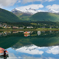 Buy canvas prints of Reflection in Fjord near Kristiansund by Iain Lockhart