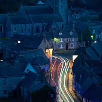 Buy canvas prints of Street scene at Corfe in Dorset at night by Iain Lockhart