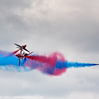 Buy canvas prints of Red Arrows Close Encounter by Iain Lockhart