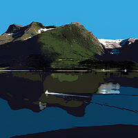Buy canvas prints of Mountains lake beach sea water landscape nature beauty by Reinaldo França