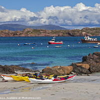 Buy canvas prints of Isle of Iona beach looking towards Isle of Mull, I by Arch White