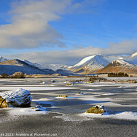 Buy canvas prints of  Rannoch Moor with Black Mount in background, Loch by Arch White