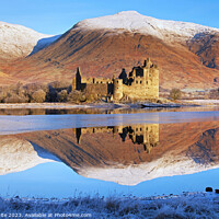 Buy canvas prints of Kilchurn Castle reflected in Loch Awe, Argyll and  by Arch White