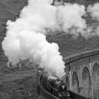 Buy canvas prints of Jacobite Steam Train crossing Glenfinnan Viaduct,  by Arch White