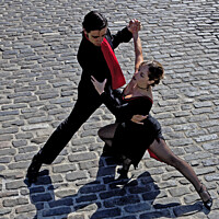 Buy canvas prints of Willie and Gala Tango Folk  Tango dancers from Arg by Arch White