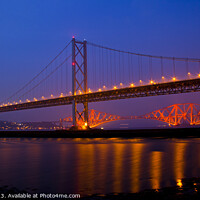 Buy canvas prints of Forth Road and Rail Bridge at twilight, South Quee by Arch White
