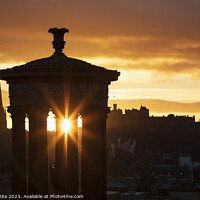 Buy canvas prints of Sunset over Edinburgh city centre, Scotland, UK.  by Arch White