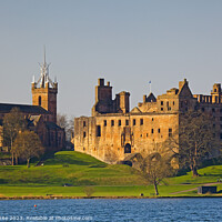 Buy canvas prints of Linlithgow Palace with St Michael's Parish Church to the south a by Arch White
