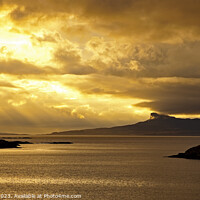 Buy canvas prints of Traigh Bay, by Arisaig, with Isle of Eigg in background dominate by Arch White