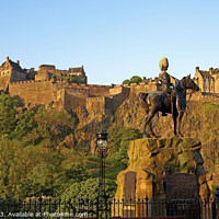 Buy canvas prints of Edinburgh Castle and The Royal Scots Greys monumen by Arch White
