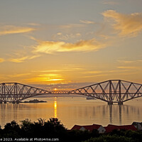 Buy canvas prints of Forth Rail Bridge at sunrise, South Queensferry, E by Arch White