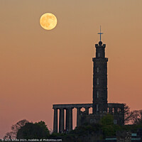 Buy canvas prints of Wolf full moon rises, Edinburgh, Scotland, UK by Arch White