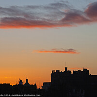 Buy canvas prints of Sunset city, Edinburgh castle, Scotland, UK by Arch White