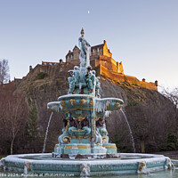 Buy canvas prints of Frozen Ross Fountain,  Edinburgh, Scotland by Arch White