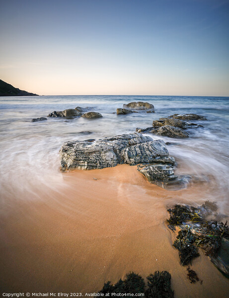 Kinnagoe Bay at Sunset. Picture Board by Michael Mc Elroy
