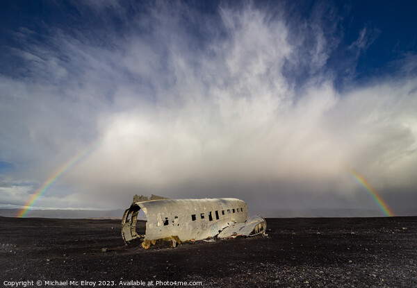 US Navy Douglas C-117D Wreckage at Solheimasandur, Iceland. Picture Board by Michael Mc Elroy