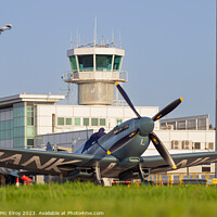 Buy canvas prints of Spitfire G-PRXI at City of Derry Airport. by Michael Mc Elroy