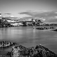 Buy canvas prints of Shroove Lighthouse, Inishowen, Ireland in Black and White by Michael Mc Elroy