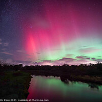 Buy canvas prints of The Northern Lights above the River Roe. by Michael Mc Elroy