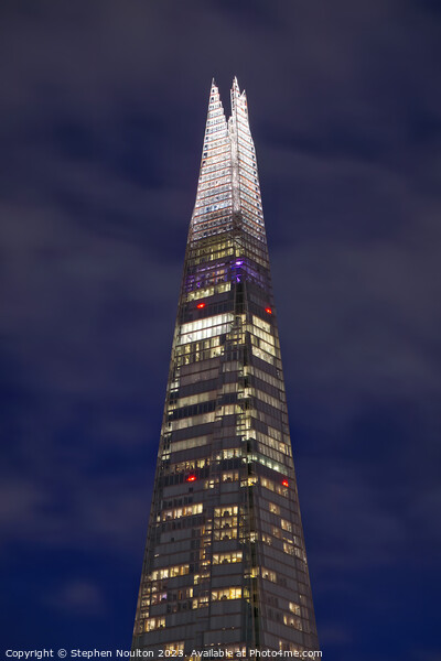 The London Shard at Night Picture Board by Stephen Noulton