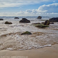 Buy canvas prints of Incoming Tide Watergate Bay by Stephen Noulton