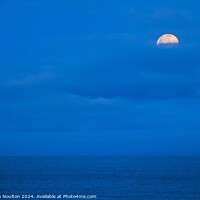 Buy canvas prints of Moon over Watergate Bay, Cornwall by Stephen Noulton