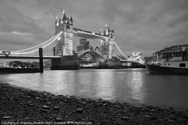 Tower Bridge Opening at Night Picture Board by Stephen Noulton