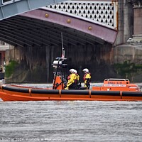 Buy canvas prints of RNLI Tower Lifeboat on patrol on the River Thames by Stephen Noulton