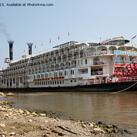 Buy canvas prints of The riverboat American Queen by Peter Park