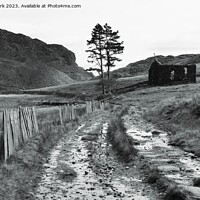 Buy canvas prints of Chapel Cwmorthin in black and white by Peter Park