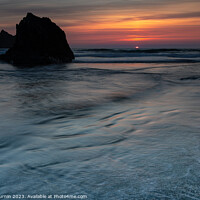 Buy canvas prints of Holywell Bay Sunset by Andy Durnin