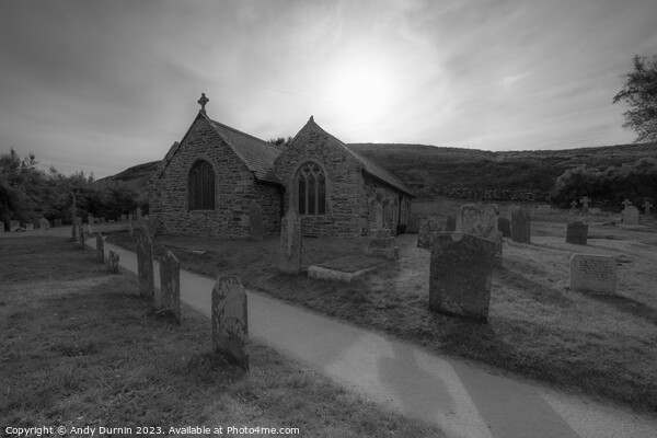 St Winwaloe's Church Mono Picture Board by Andy Durnin
