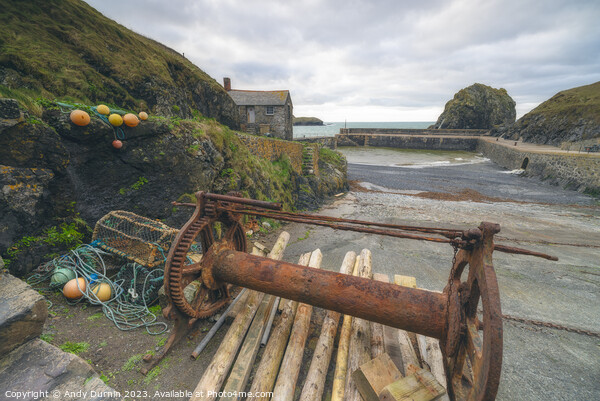 Mullion Cove Harbour, Winch Picture Board by Andy Durnin