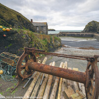 Buy canvas prints of Mullion Cove Harbour, Winch by Andy Durnin