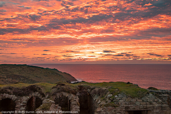 Botallack Sunset Picture Board by Andy Durnin