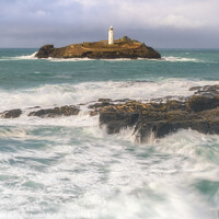Buy canvas prints of Harmony Amidst the Elements: Godrevy Lighthouse and the Dynamic  by Andy Durnin