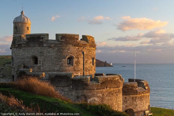 St Mawes Castle and St Anthony Head lighthouse Picture Board by Andy Durnin