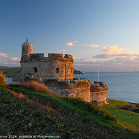 Buy canvas prints of Sunset Light Reflecting on St Mawes Castle  by Andy Durnin