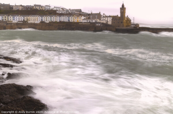 Storm Isha at Porthleven Picture Board by Andy Durnin