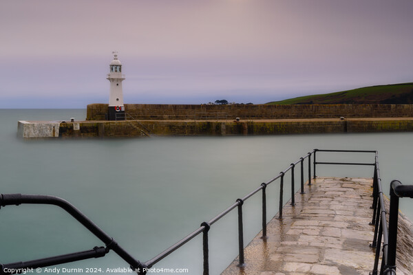 Mevagissey Harbour Lighthouse Picture Board by Andy Durnin