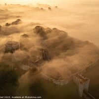 Buy canvas prints of Carisbrooke Castle at dawn mist by Ian Plested