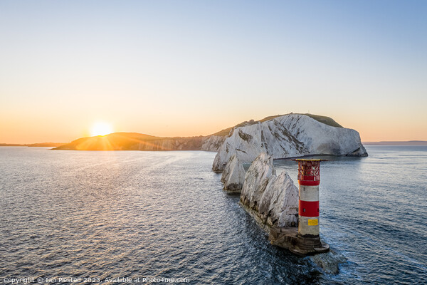 The Needles Lighthouse at dawn 1 Picture Board by Ian Plested