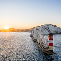 Buy canvas prints of The Needles Lighthouse at dawn 1 by Ian Plested