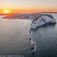 Buy canvas prints of The Needles Lighthouse at dawn 2 by Ian Plested