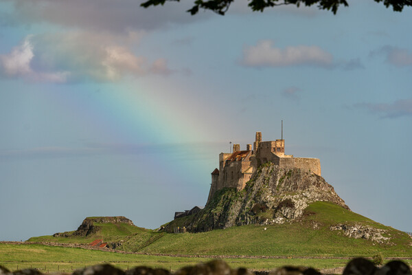Holy Island Rainbow Picture Board by John Westgarth